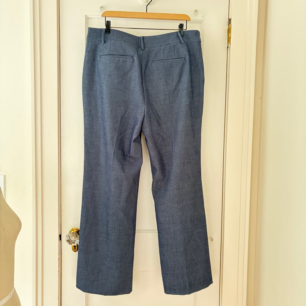 Talbots Wide-leg Trousers Heathered Blue Lined Size 14 - Picture 2 of 10